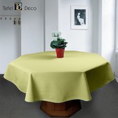 Tafelkleed groen, met witte streep, vuilafstotend, model Maria ovaal 150 x 250