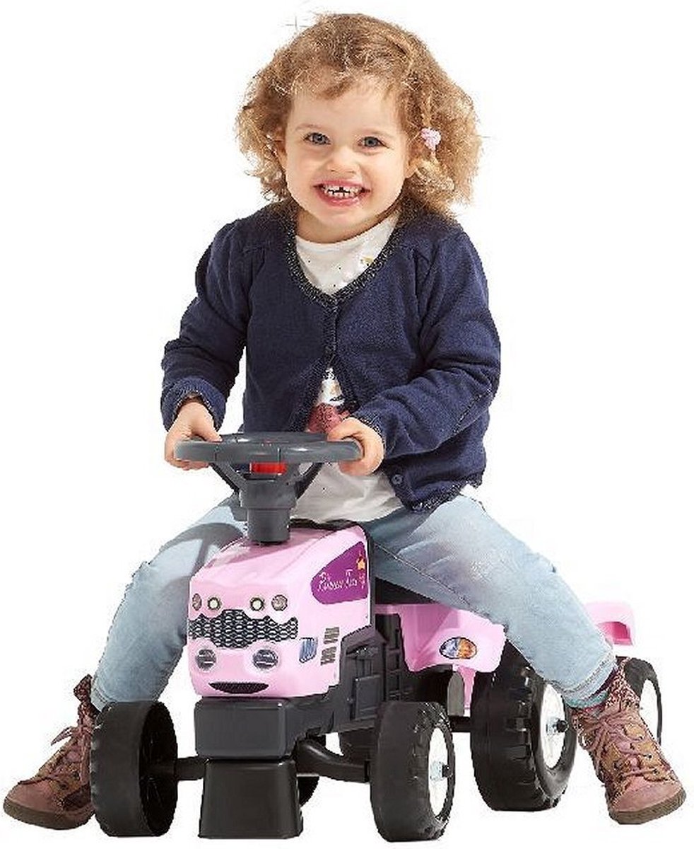 Afbeelding van product FALK Speelgoedtractor Princess Trac met aanhanger roze