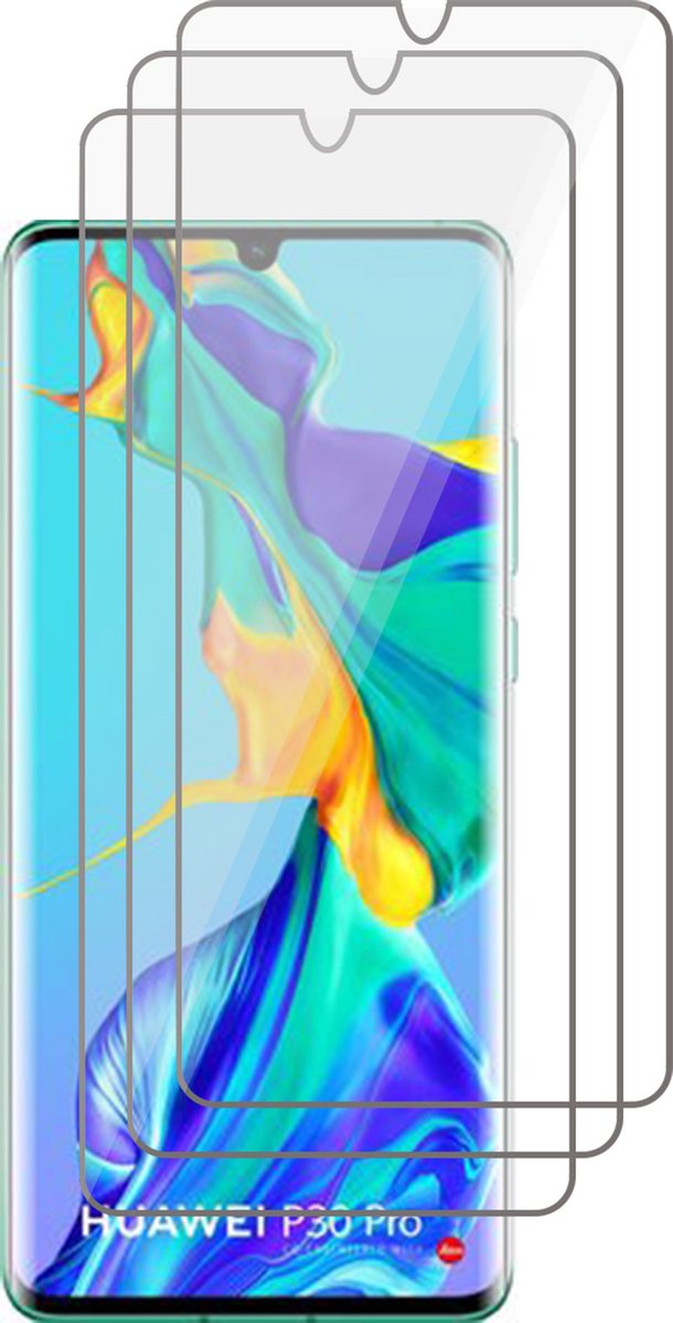 Screenprotector geschikt voor Huawei P30 Pro - Screen Protector Glas - 3 stuks