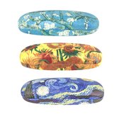 3BMT Brillenkokers Van Gogh - Kunst - Set van 3 - Amandelbloesem, Sterrennacht en Zonnebloemen