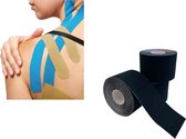 Bodybow - Kinesiology Tape Zwart 5 m x 5 cm - 3 stuks -  Kinesio tape -  Cure tape -  Sporttape -