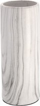 Bloemvaas van marmer-look keramiek 9 x 25 cm - Ronde vaas voor binnen met een sjieke uitstraling