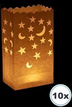 10 x Candle bag maan en sterren, windlicht Luna e Stelle, papieren kaars houder, lichtzak, candlebag, candlebags, sfeerlicht, theelicht, Volanterna®