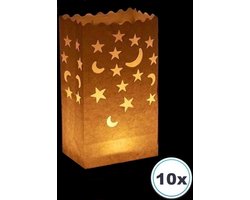 10 x Candle bag maan en sterren, windlicht Luna e Stelle, papieren kaars houder, lichtzak, candlebag, candlebags, sfeerlicht, theelicht, Volanterna®