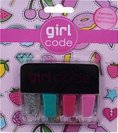 Girl Code Nagellak 3,5 Ml Zilver/turquoise/roze/ 4 Stuks