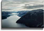 Walljar - Lysefjorden - Noorwegen - Muurdecoratie - Canvas schilderij