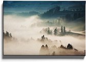 Walljar - Dense Fog - Muurdecoratie - Canvas schilderij
