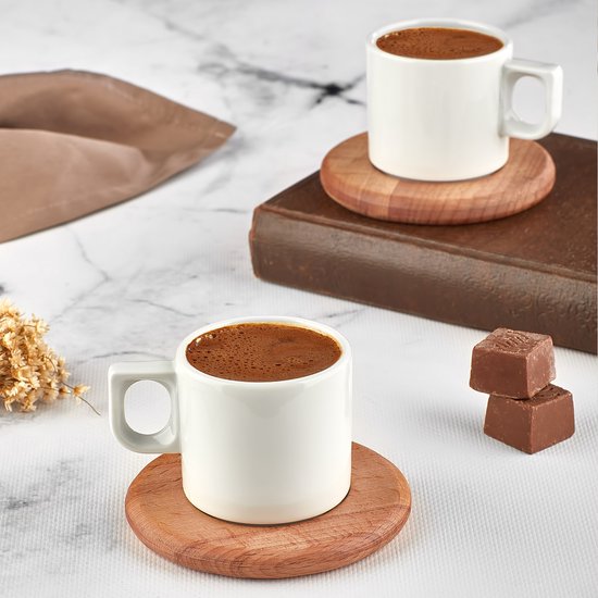 Joy Kitchen duurzame koffiekopjes en espresso kopjes natural set van 6 |  houten... | bol.com