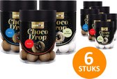 Venco Choco Drop Cadeau mix 6 potten à 146 g Snoep - 3 smaken dropchocolade - Cadeau chocolade