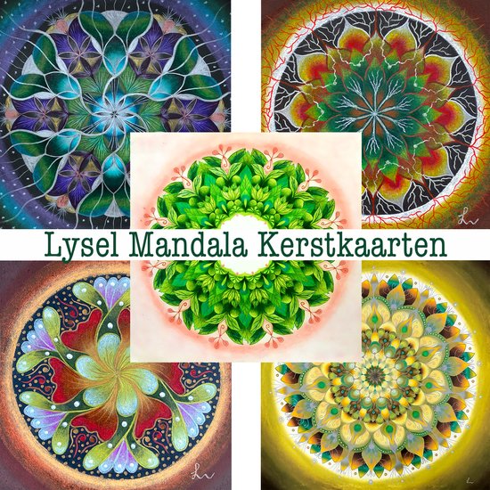 Lysel Mandala Kerstkaarten - 5 stuks met luxe envelop