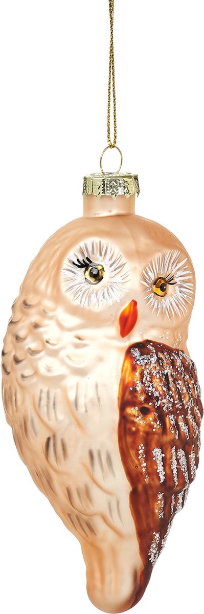 Sass & Belle BRUINE UIL KERSTHANGER GLAS - SASS & BELLE