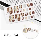 teen nagel stickers nailart  marmer bruin goud nail art sticker kalknagel verbergen teennagel xgdx-054