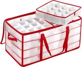 FURNIBELLA - Opbergdoos voor kerstballen, opbergdoos voor kerstversieringen, 128 boxen, modulaire verdelers, 67 x 34 x 34 cm, semi-transparant RFB029T01