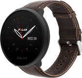 Leer Smartwatch bandje - Geschikt voor  Polar Ignite 2 leren bandje - donkerbruin - Strap-it Horlogeband / Polsband / Armband