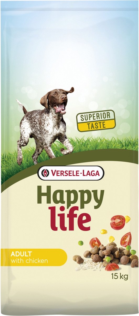 Vereniging gazon Omgaan Happy Life Adult - Kip - Hondenvoer - 15 kg | bol.com
