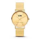 CO88 Collection 8CW-10097 Stalen Horloge - Dames - Metalen Mesh Band - 21 cm - 36 mm Doorsnee - Goudkleurig-