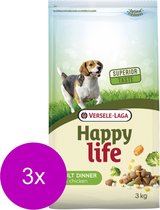 Happy Life Adult Dinner Kip - Hondenvoer - 3 x 3 kg