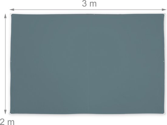 Schaduwdoek Rechthoekig 2.1 x 3.2 m Uv- en Regenbescherming met Hoge