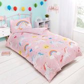 Unicorn Dekbedovertrek Peuter - 120x150 cm - Glow in the dark - Roze