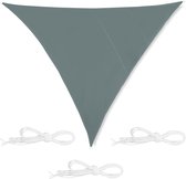Relaxdays schawuwdoek driehoek - met ringen - zonwering - zonnezeil - schaduwzeil - grijs - 5 x 5 x 5 m