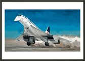Thijs Postma - TP Aviation Art - Affiche Avion - BAe Concorde Décollage - 50x70cm - Cadre