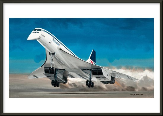 Thijs Postma - TP Aviation Art - Poster - BAe Concorde Taking Off  - 50x70cm - Frame