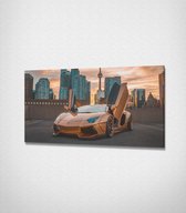 Lamborghini Aventador Canvas- 100 x 60 cm - Auto - Schilderij - Canvas - Slaapkamer - Wanddecoratie  - Slaapkamer - Foto op canvas