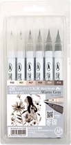 Brush markers, Clean colors Sets, Warm Grey Colors, RB-6000AT/6VC