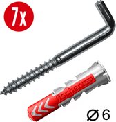 Schroefhaak zwaar incl 6mm Fischer plug | Tornitrex | 7x