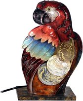 Papegaai lamp metaal met parelmoer 30 cm