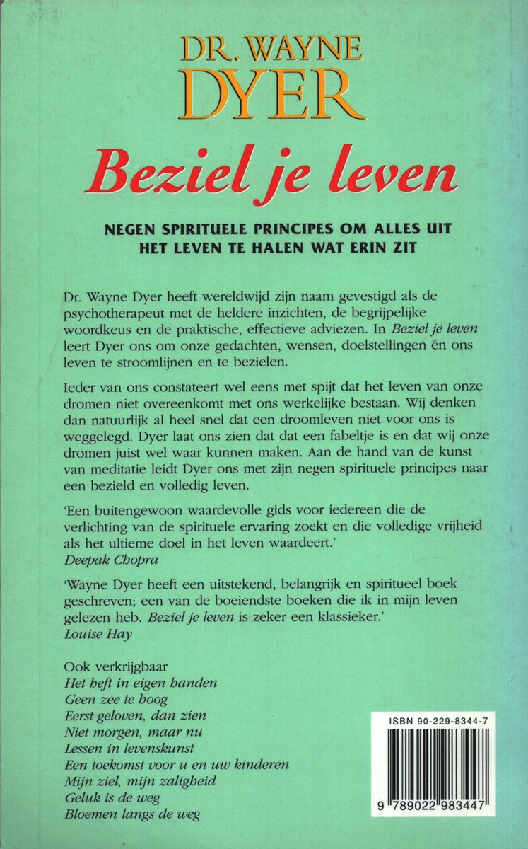 Beziel je leven - back cover