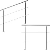 Monzana Trapleuning - Roestvrij staal - 150 cm - 2 Stutten