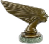 Bronzen Art Deco Auto Mascotte Geest De Wind 20x10x17 cm