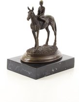 Bronzen Beeld Paard En Ruiter 16x11x20 cm