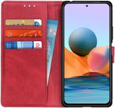 Xiaomi Redmi Note 10 Pro Hoesje Portemonnee Book Case Kunstleer Rood