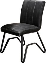 Stoel Semper vintage 2 stuks - W-frame Antraciet - Industrieel stoelen - PU Leer - Design