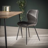 Stoel velvet 4 stuks -  Antraciet velours - Industrieel Stoelen - Design eetkamerstoelen