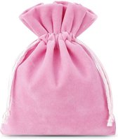 Velours / Fluweel Zakjes – 13x18cm – 10 stuks – Roze – Babyshower Versiering Meisje - Sieradenzakjes – Cadeauzakjes