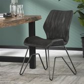 Stoel Semper vintage 2 stuks - W-frame - Antraciet - PU Leer - Industrieel stoelen - Design eetkamerstoelen