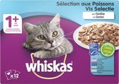 Whiskas kattenvoeding - 1+ Jaar Vis Selectie in Gelei Zakjes - 12x85g
