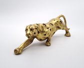 Decoratief Beeld - Geometrisch Art Tijger- 30 cm - Goud - Dieren Standbeeld - Polyresin