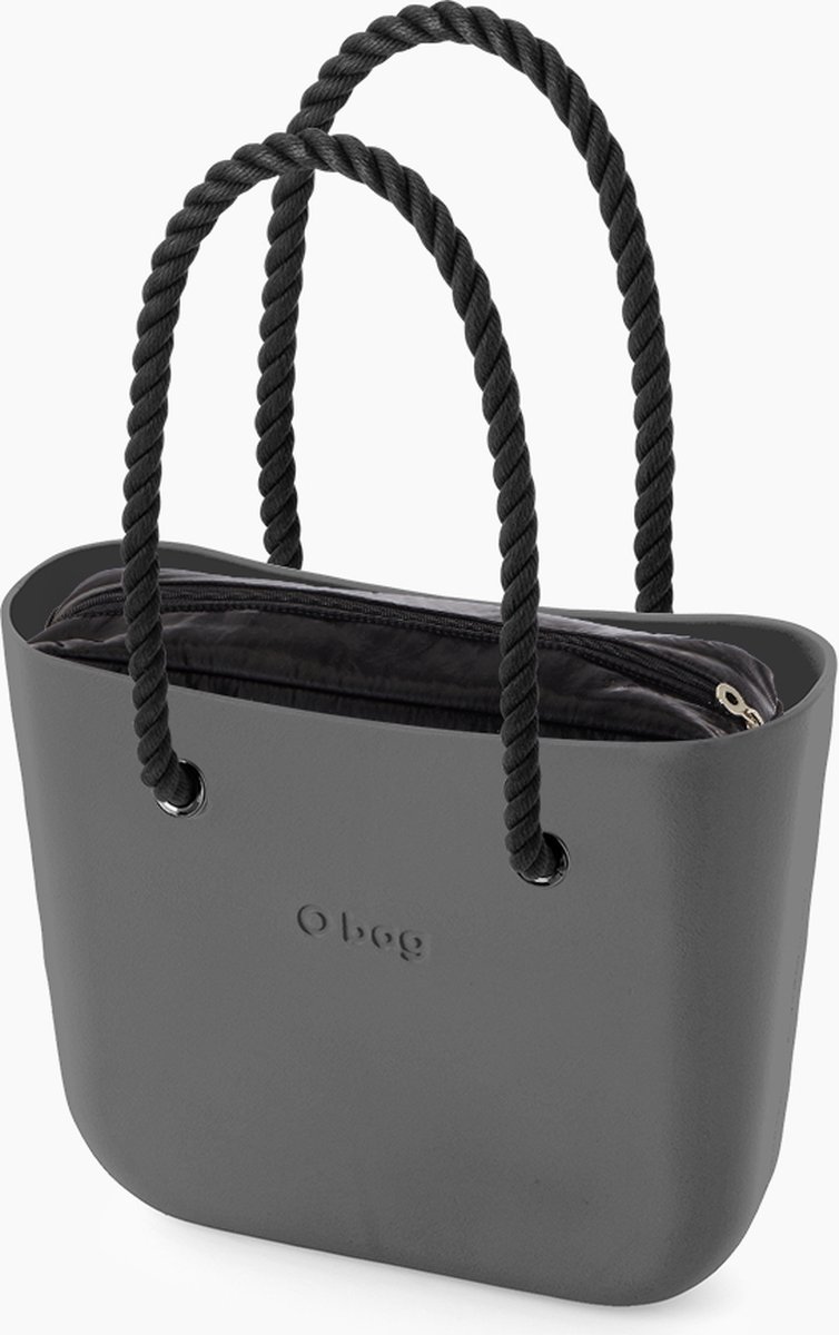 O bag classic schoudertas in graphite, compleet met lange touw hengsels en  binnentas | bol.com