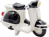 Spaarpot - Keramiek - Vespa - Zwart - 18cm - Sawahasa  - Thailand - Fairtrade