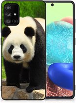 Smartphone Hoesje Geschikt voor Samsung Galaxy A71 Bumper Hoesje met Zwarte rand Panda