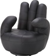 Draaiende fauteuil CATCHY van kunstleer - zwart