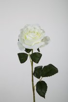 Kunstbloem - Roos - topkwaliteit decoratie - 2 stuks - zijden bloem - Wit - 54 cm hoog