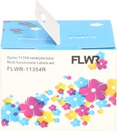 FLWR - Printetiket / 11354 verwijderbaar / Wit - geschikt voor Dymo
