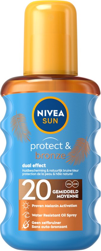 NIVEA SUN Protect & Bronze Huile Protectrice Spray SPF 20 - 200 ml | bol.com