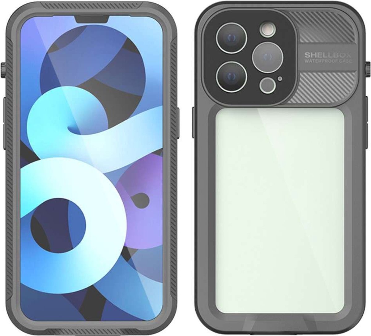 Shellbox Apple iPhone 13 Pro Waterproof 2 Meter Onderwater Hoesje Zwart