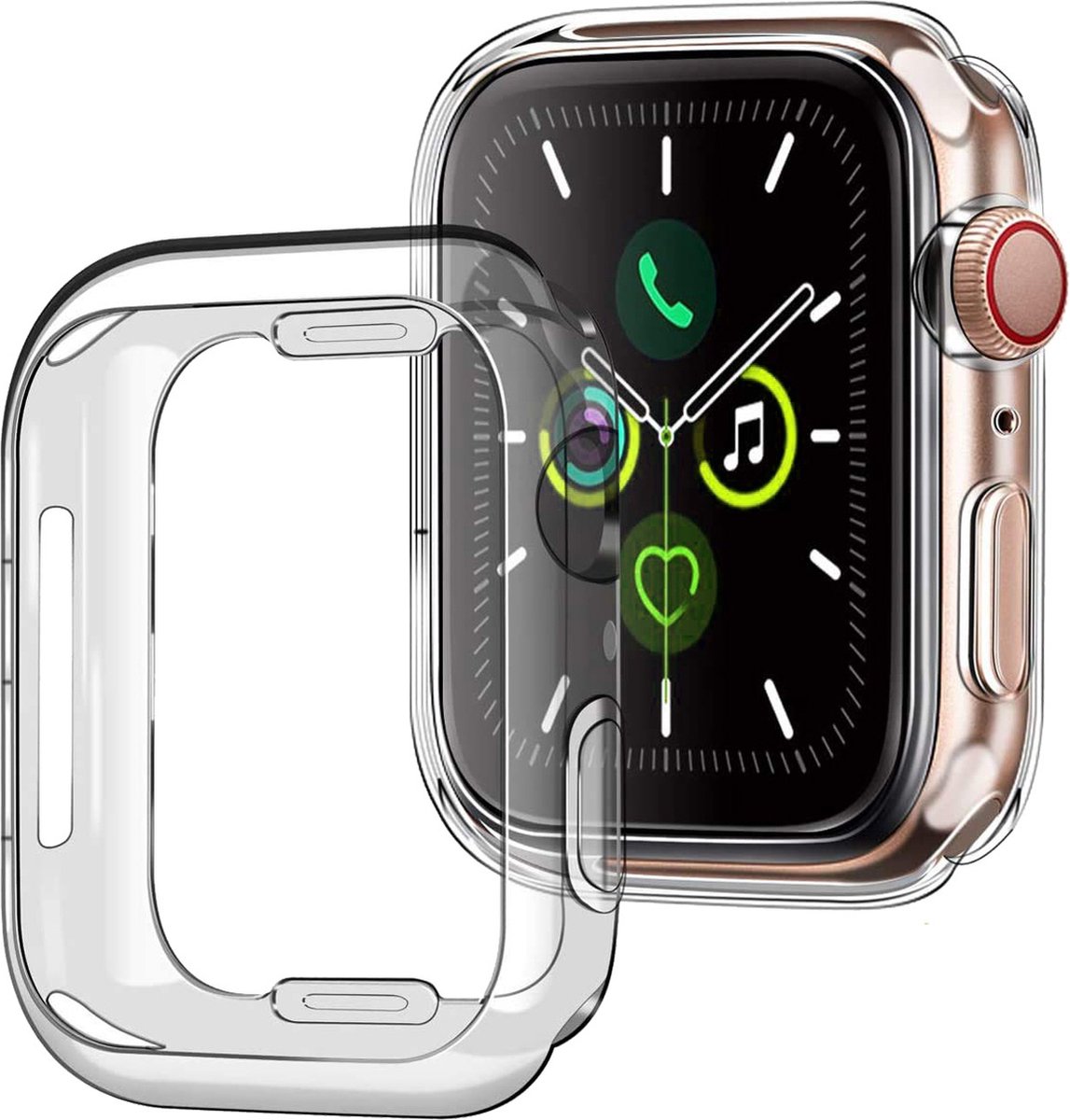 Hoes Geschikt voor Apple Watch Nike 44 mm Hoesje Siliconen Case - Hoesje Geschikt voor Apple Watch Nike 44 mm Hoes - Transparant
